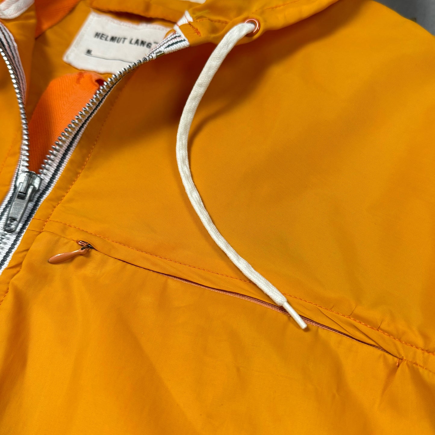 S/S 1999 Helmut Lang Packable Safety Orange Lightweight Hooded Jacket (M) image 7