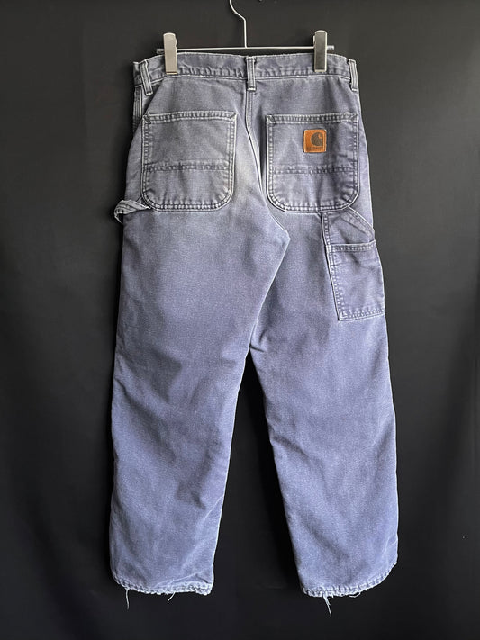 90s Carhartt Soft Purple Flannel Lined Work Pants(31W)
