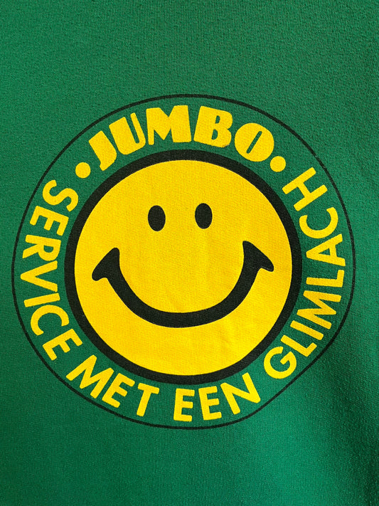 90s Dutch “Service With A Smile” Two-Tone Collared Sweatshirt (M/L)
