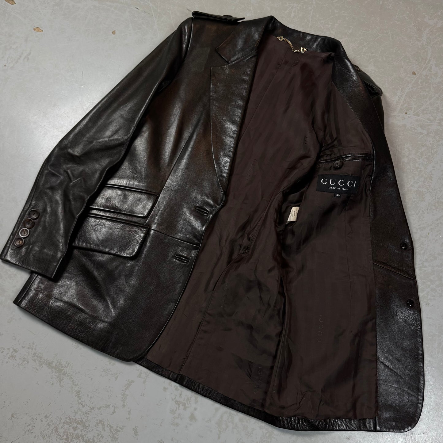 Gucci Tom Ford Era Soft Leather Blazer