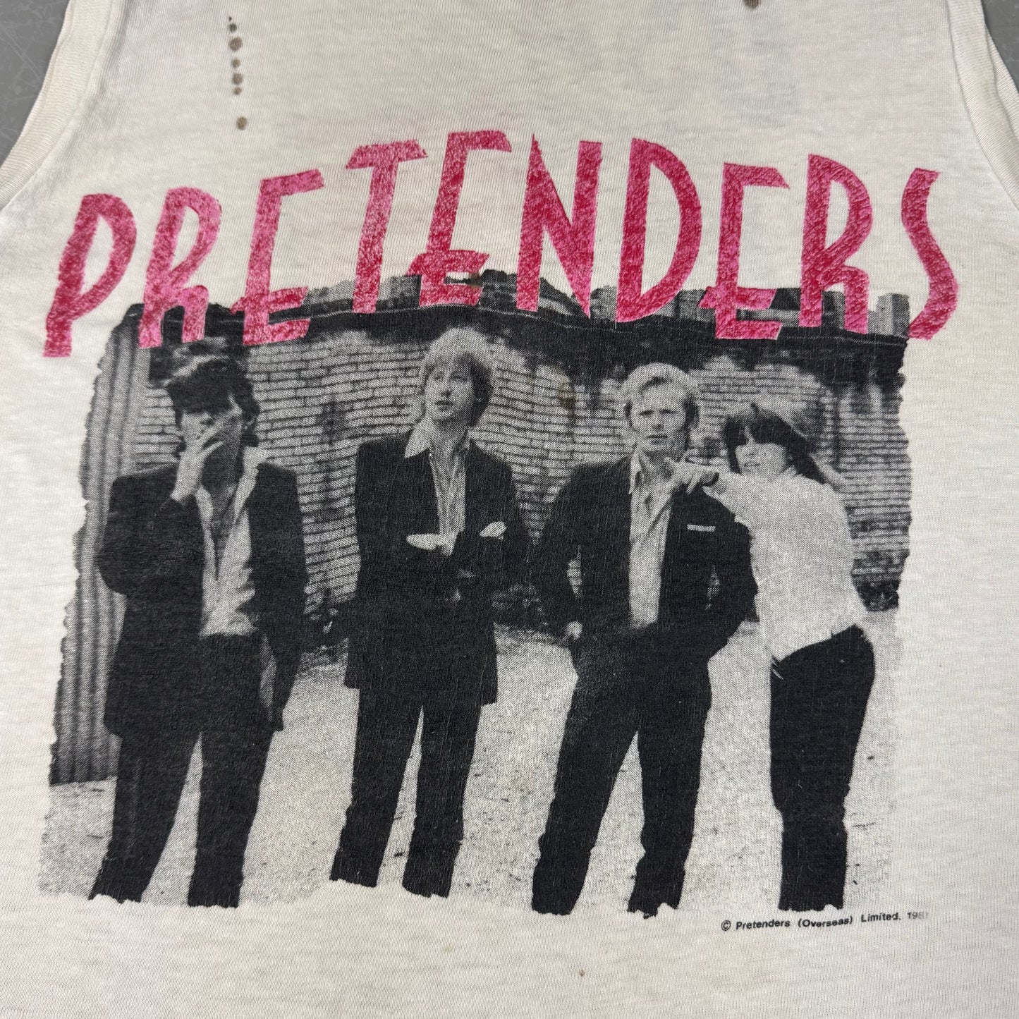 1981 Pretenders USA Tour Cutoff Tee