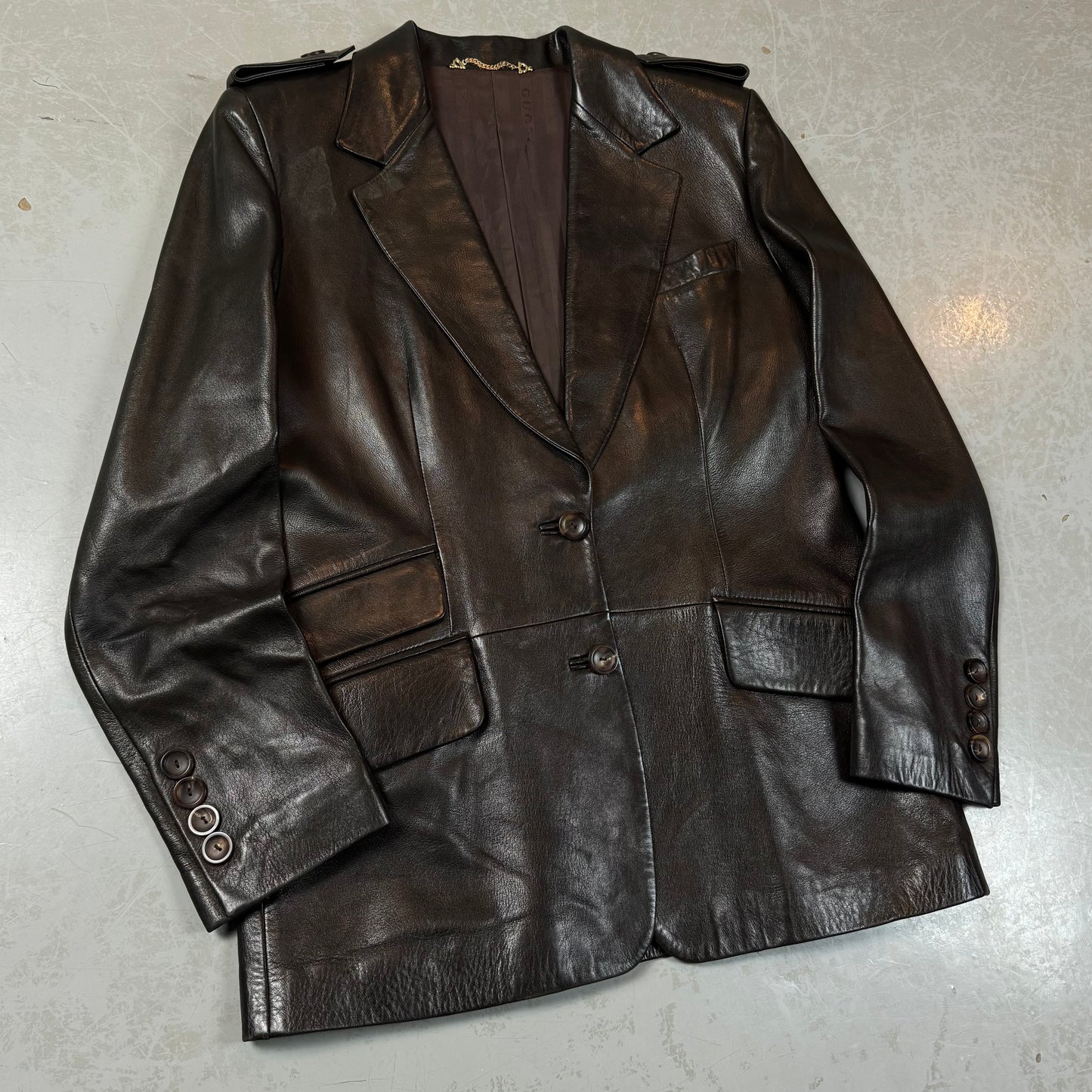 Gucci Tom Ford Era Soft Leather Blazer
