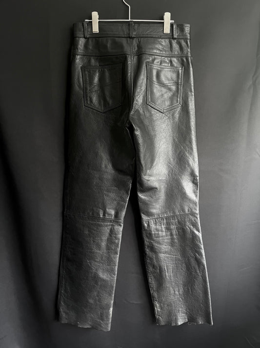 90s Leather Motorcycle Pants (31W)