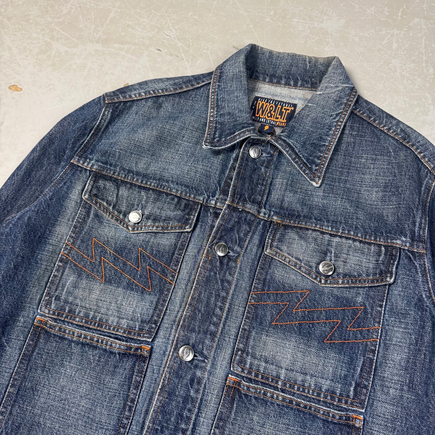 90s Walter Van Beirendonck Lightning Stitch 4 Pocket Denim Jacket