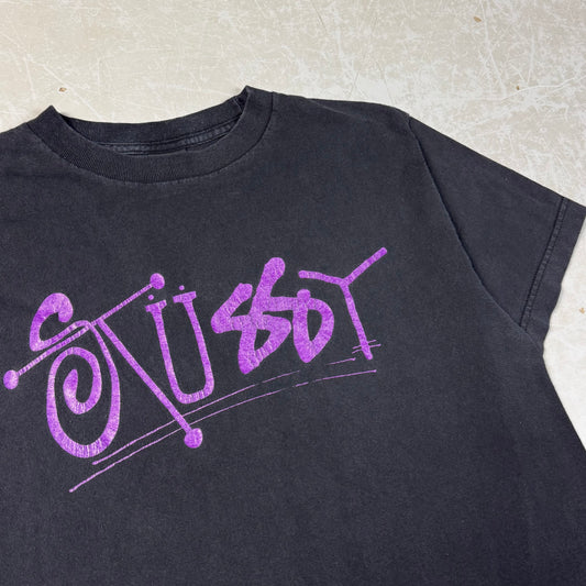 Early 00s Stussy Purple Spellout Tee