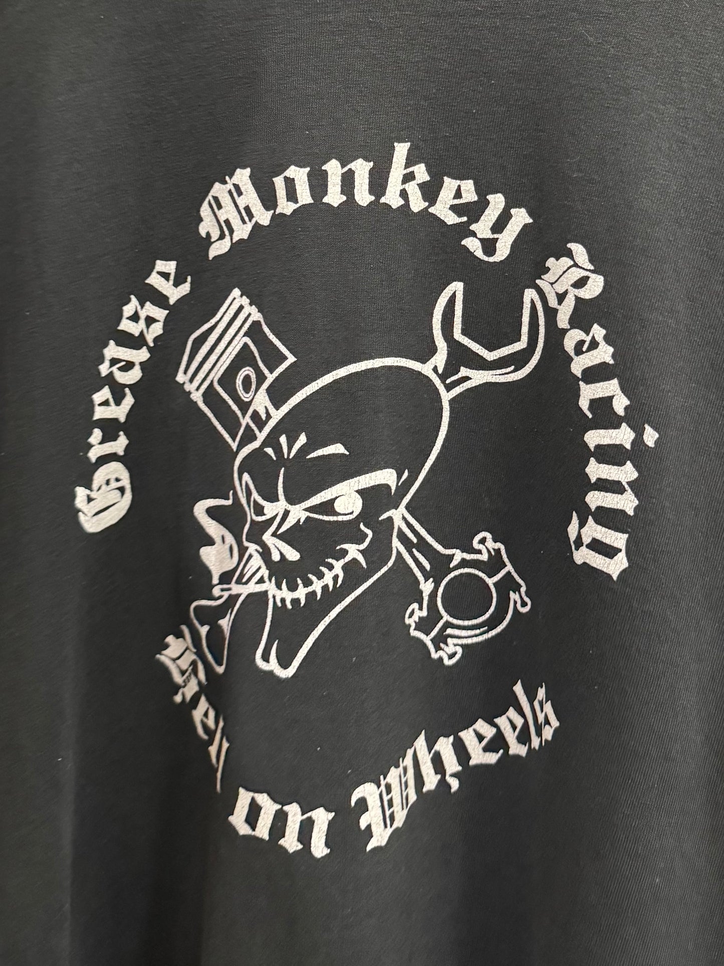 90s “Grease Monkey Hell on Wheels” Flame Longsleeve (L)