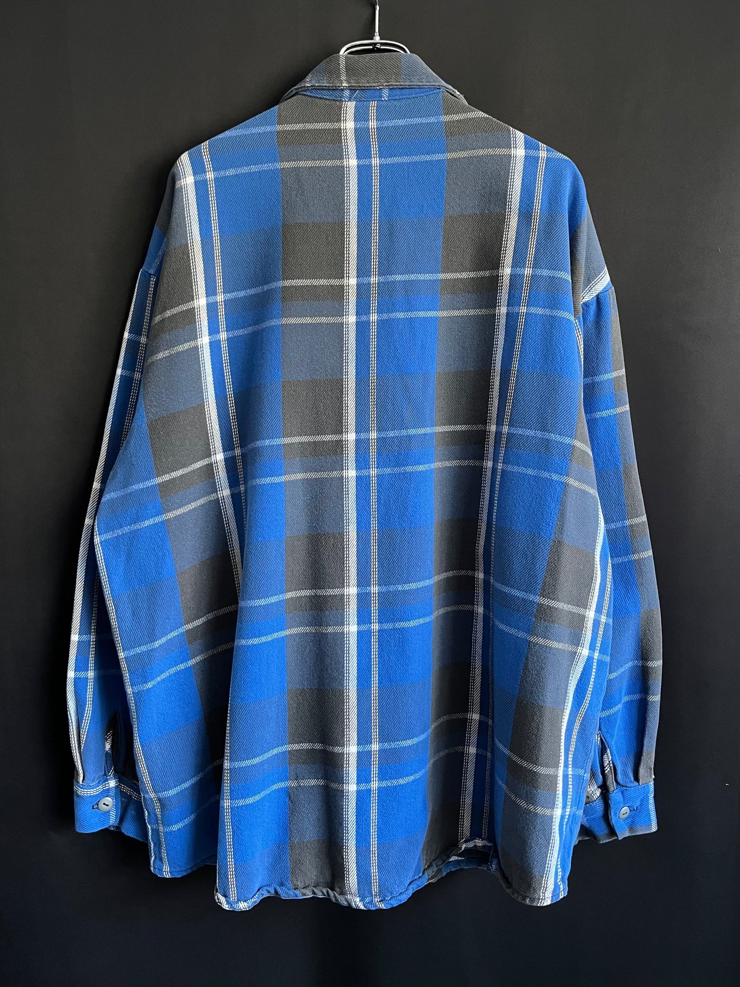 80/90s Blue Cotton Plaid Flannel