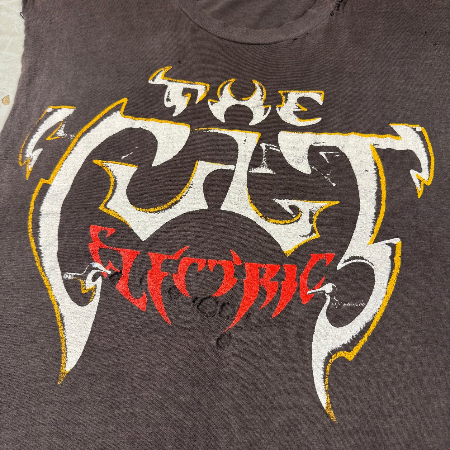 80s The Cult “Electric” Distressed Cutoff Tee