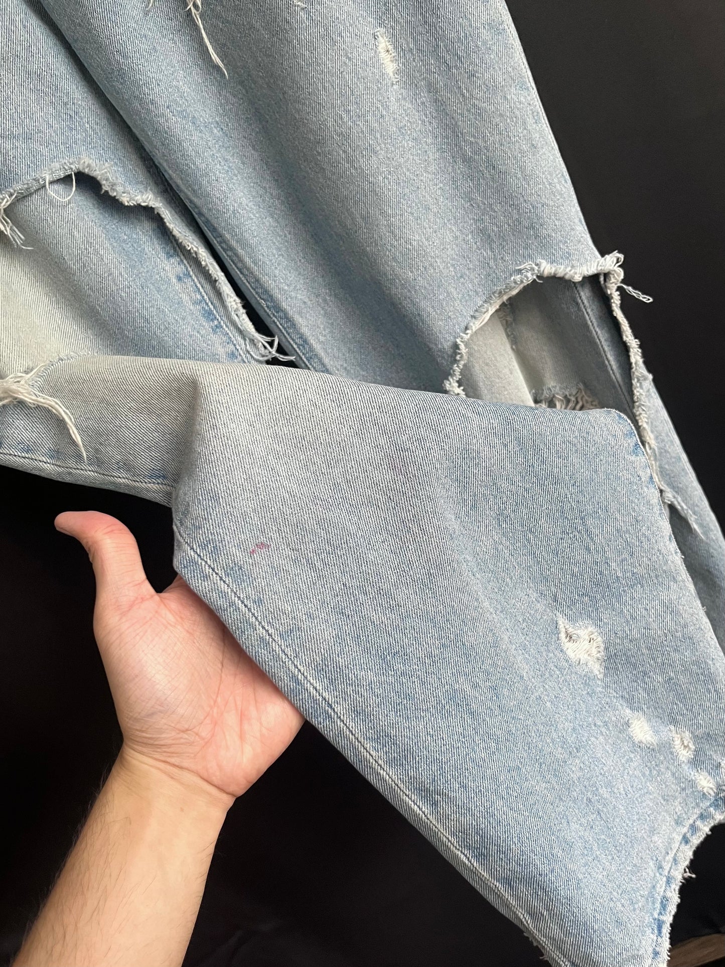 A/W19 Raf Simons Destroyed Relaxed Fit Denim