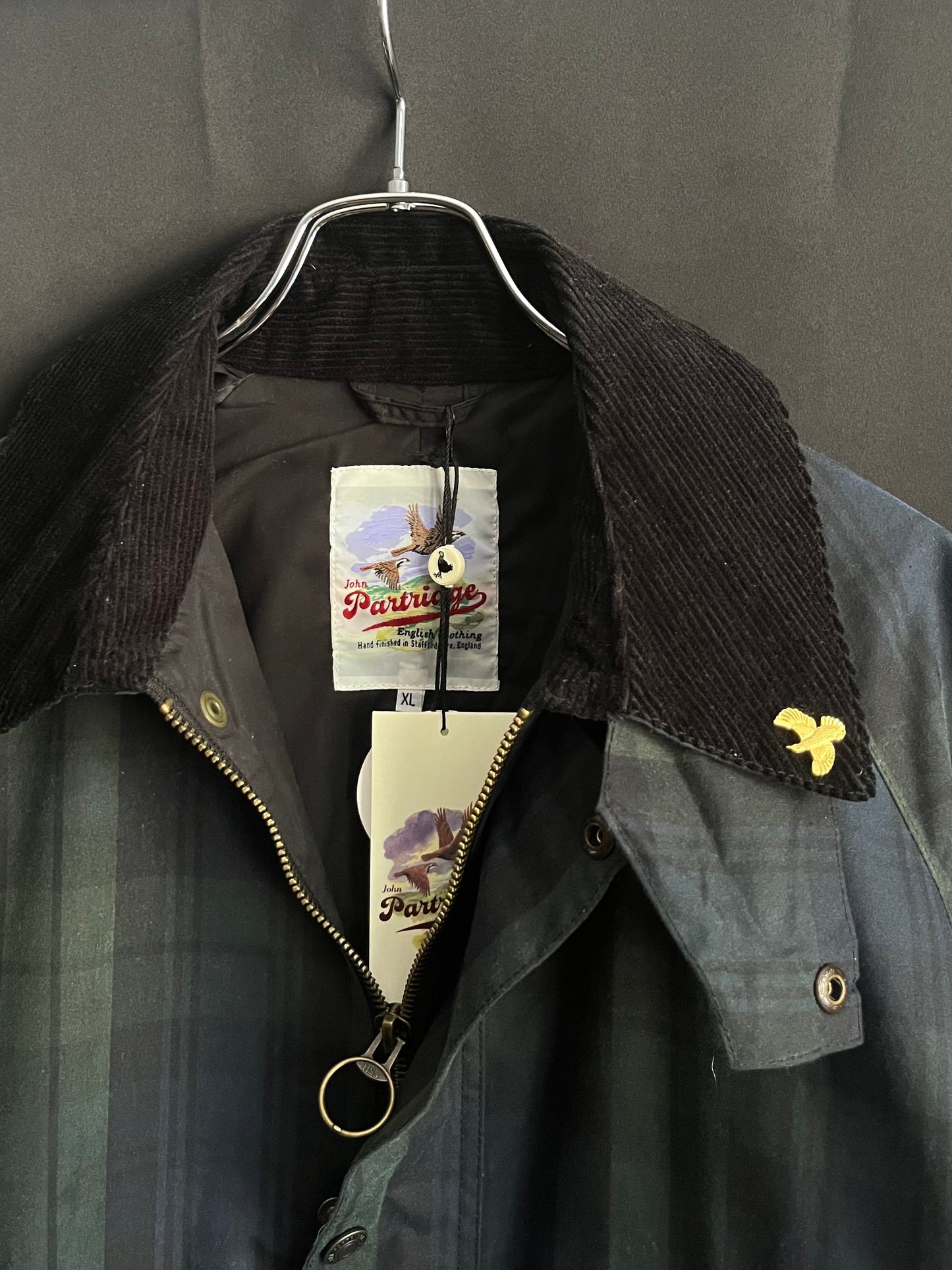 John Partridge Waxed Plaid Hunting Jacket