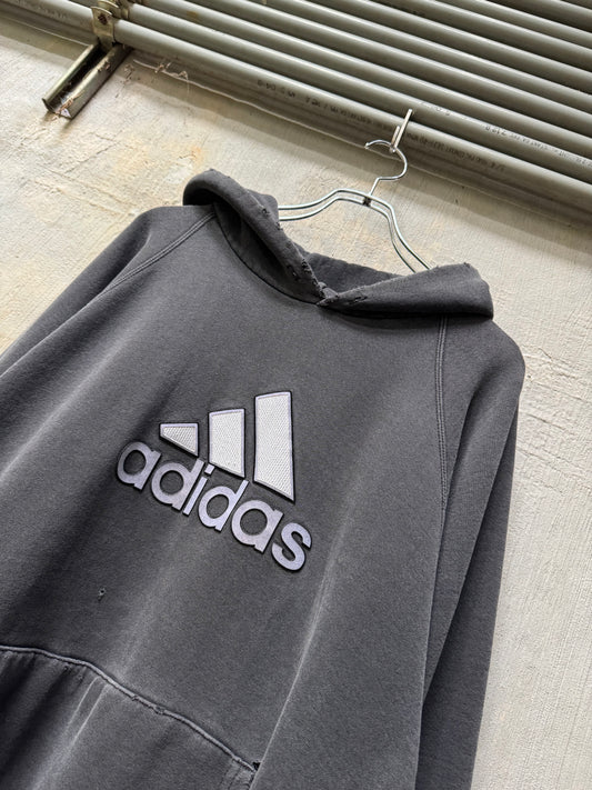 90s Thrashed Adidas Oversized Sun Faded Hoodie