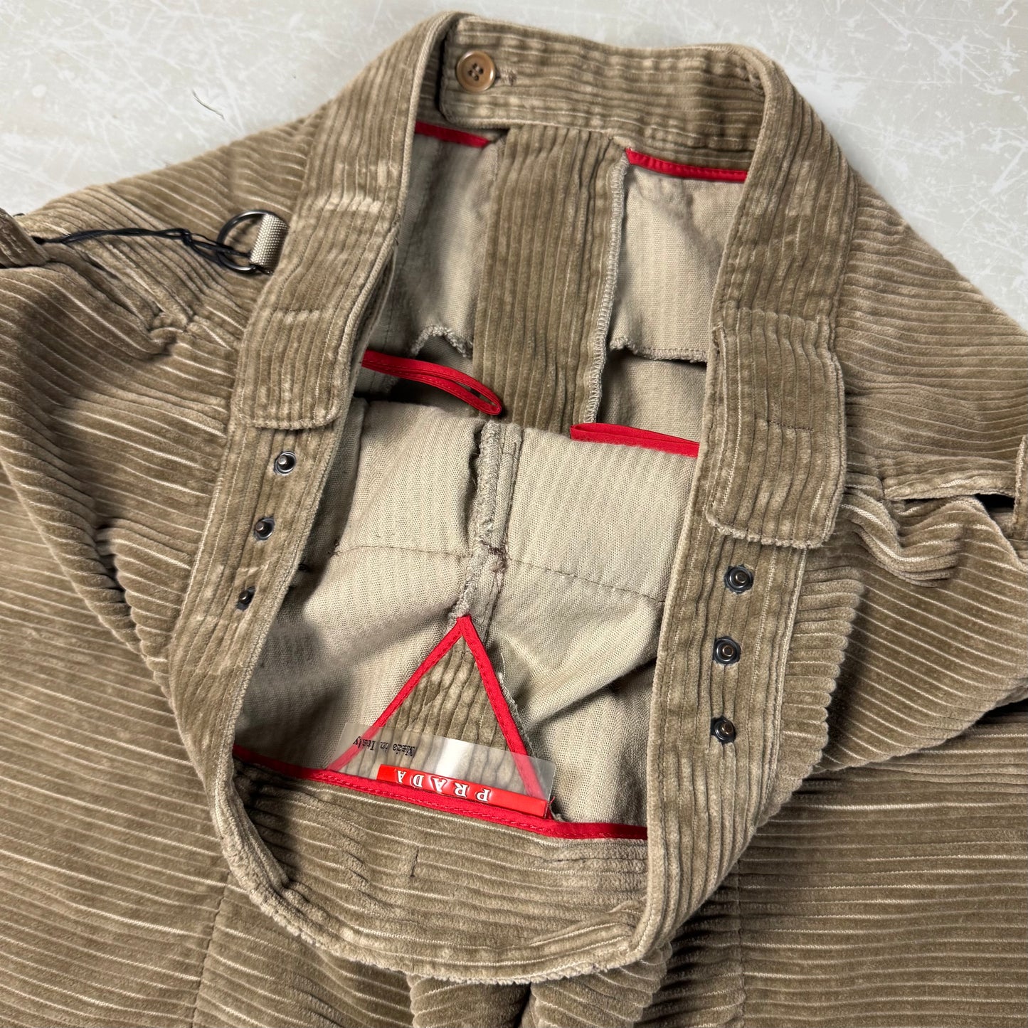 Prada Baggy Corduroy Snap Waist Pants (30-36W)