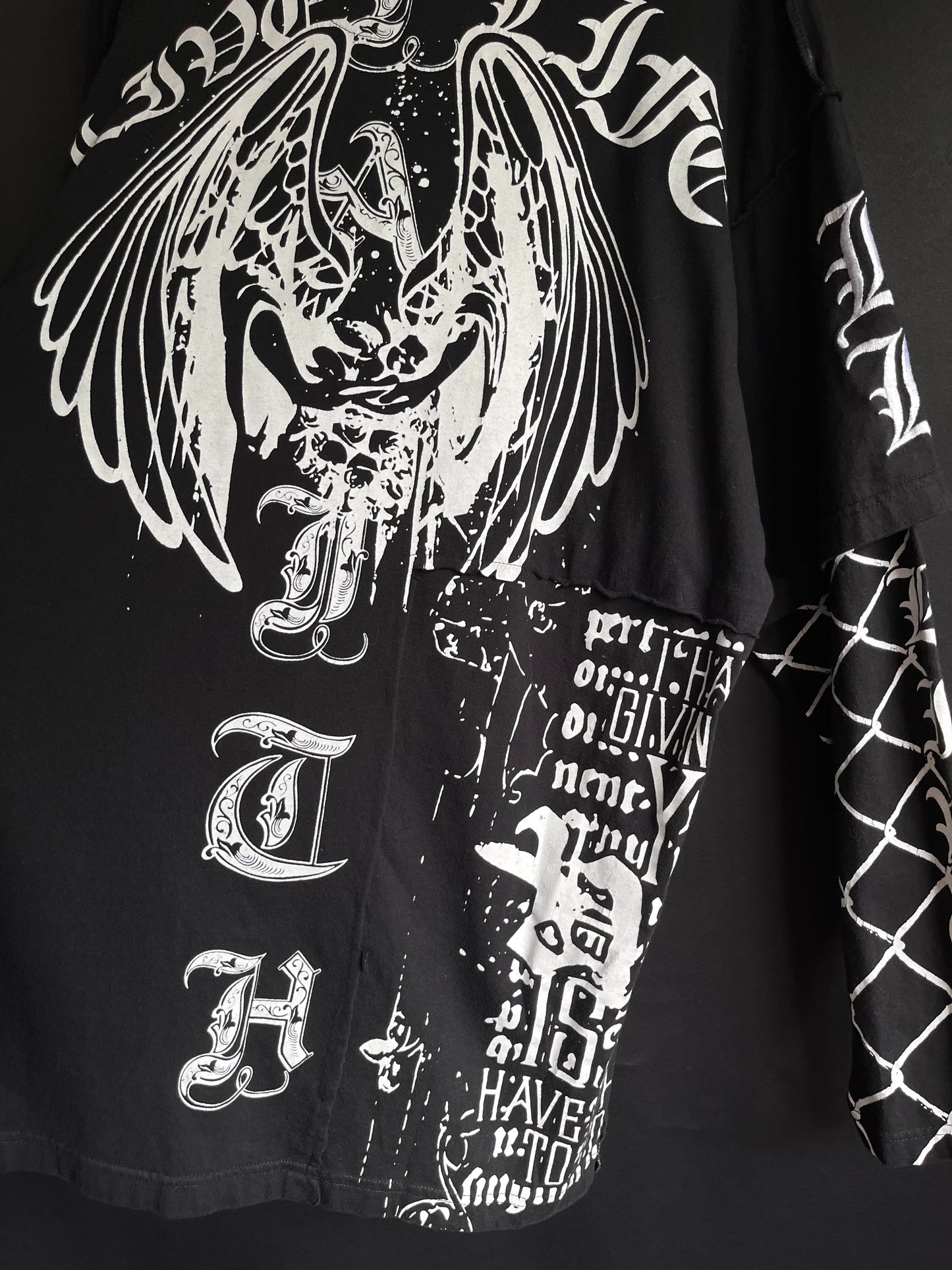 Y2K Studded Chain-Link Layered Longsleeve
