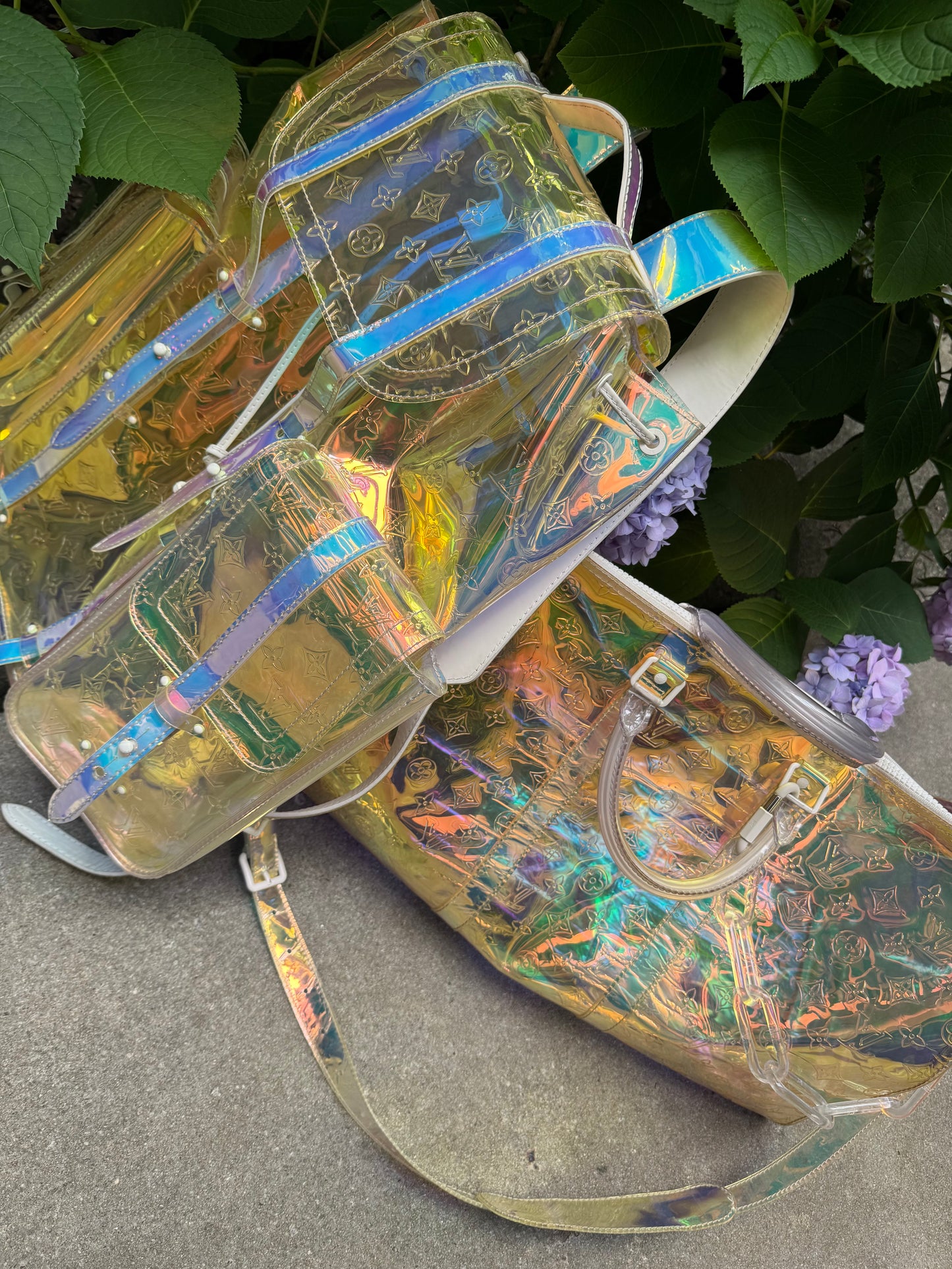 S/S ‘19 Louis Vuitton Virgil Abloh Duffle & Backpack SET