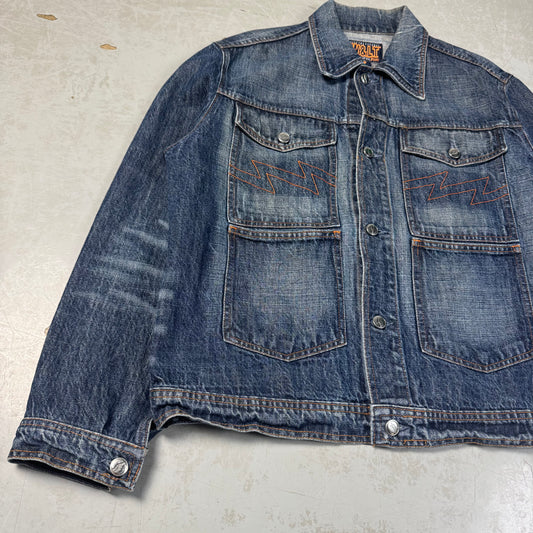 90s Walter Van Beirendonck Lightning Stitch 4 Pocket Denim Jacket
