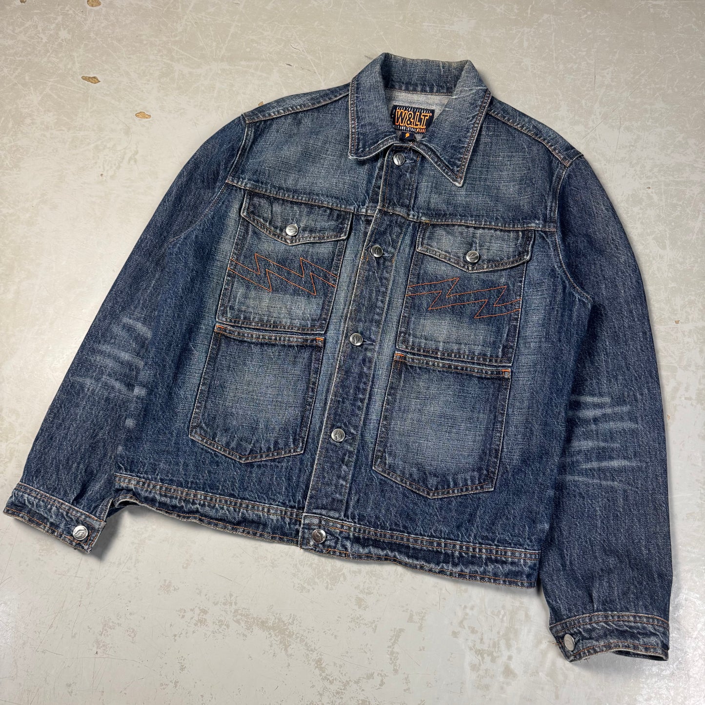 90s Walter Van Beirendonck Lightning Stitch 4 Pocket Denim Jacket