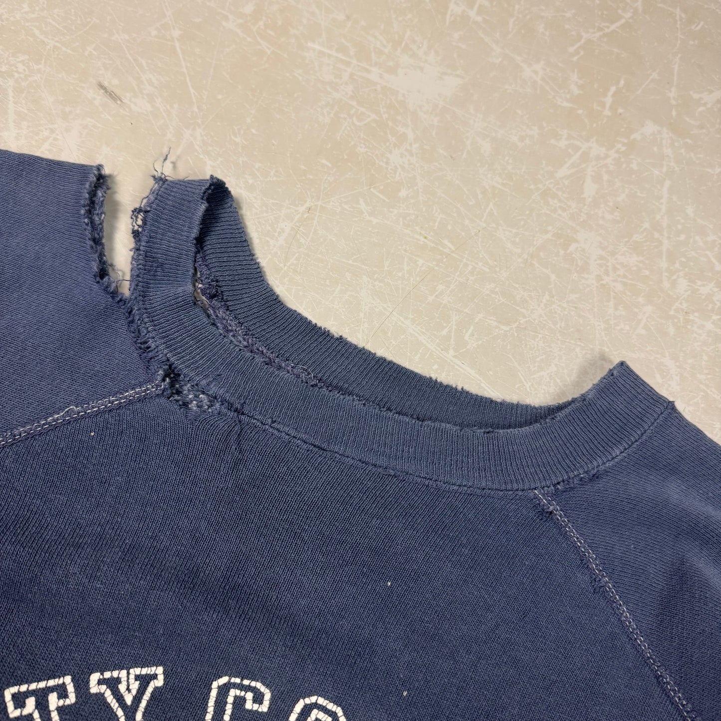 50s/60s Distressed City College Boxy Sweatshirt