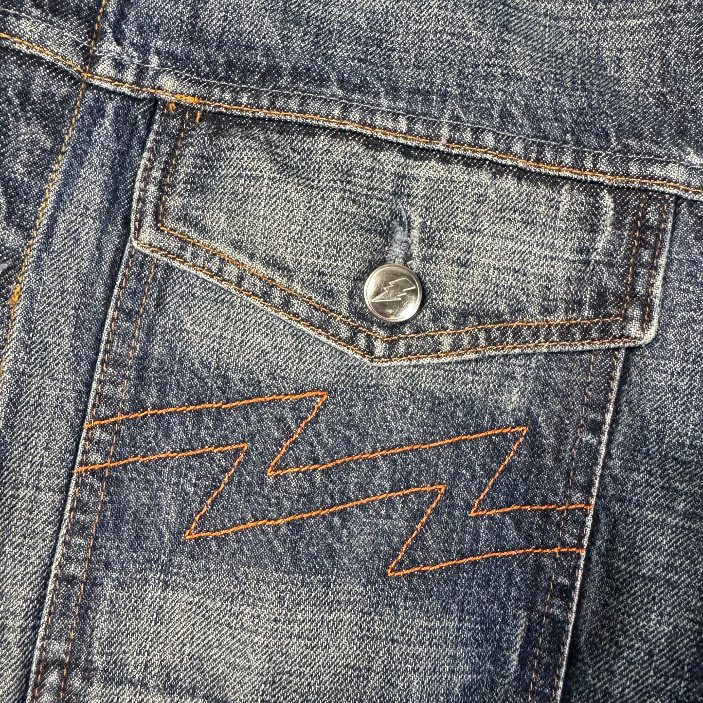 90s Walter Van Beirendonck Lightning Stitch 4 Pocket Denim Jacket