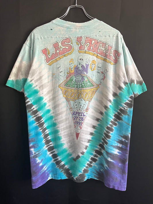 1991 Liquid Blue Grateful Dead Thrashed Poker Tie Dye Tee