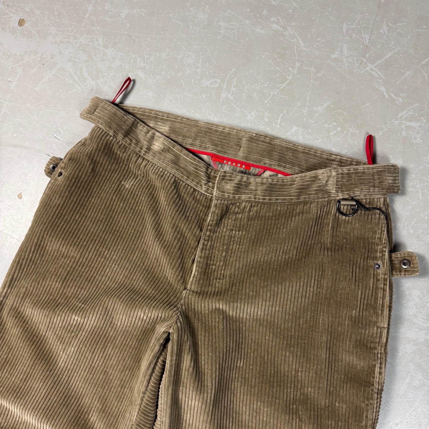 Prada Baggy Corduroy Snap Waist Pants (30-36W)