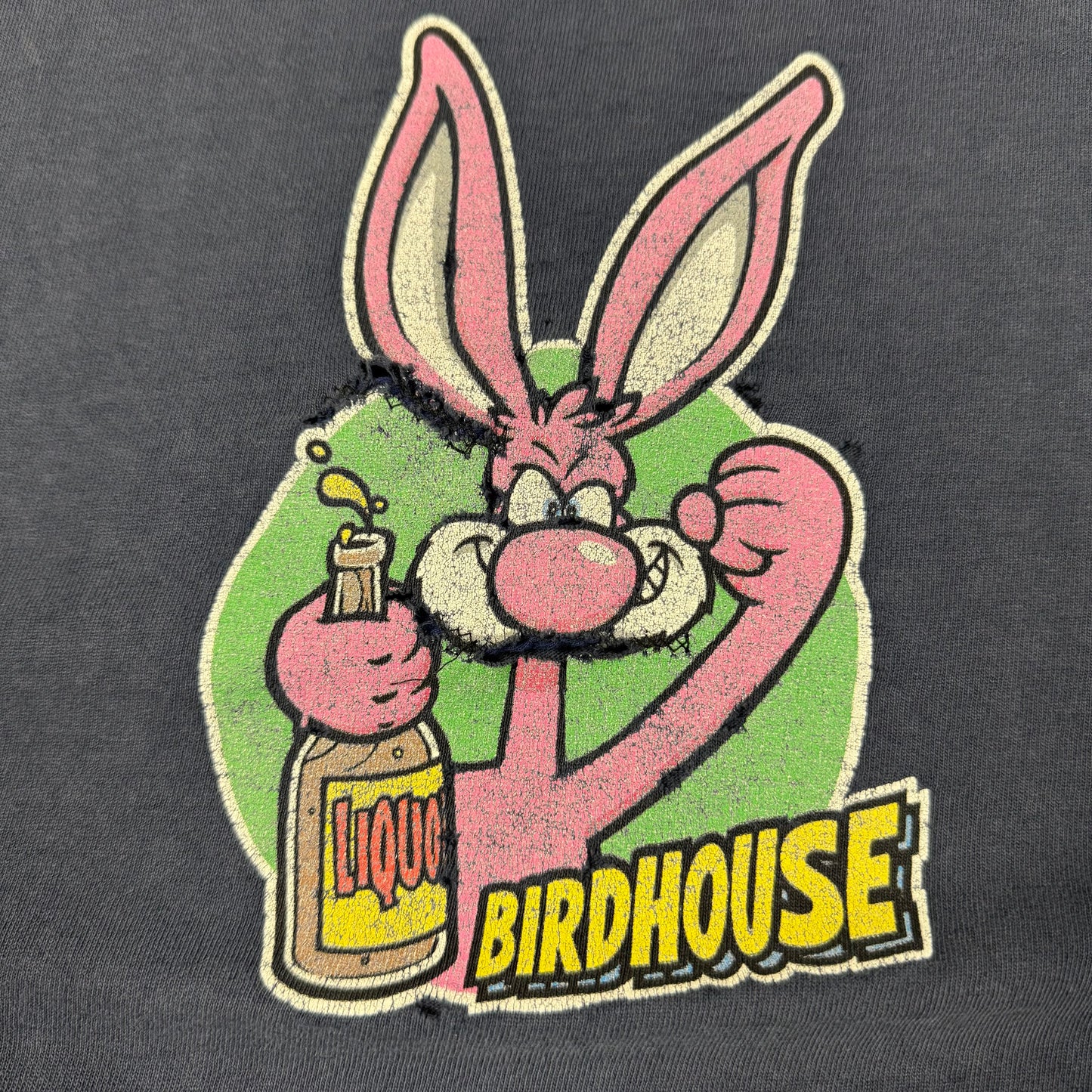 90s Birdhouse Steve Berra “Drunken Bunny” Distressed & Repaired Skate Tee