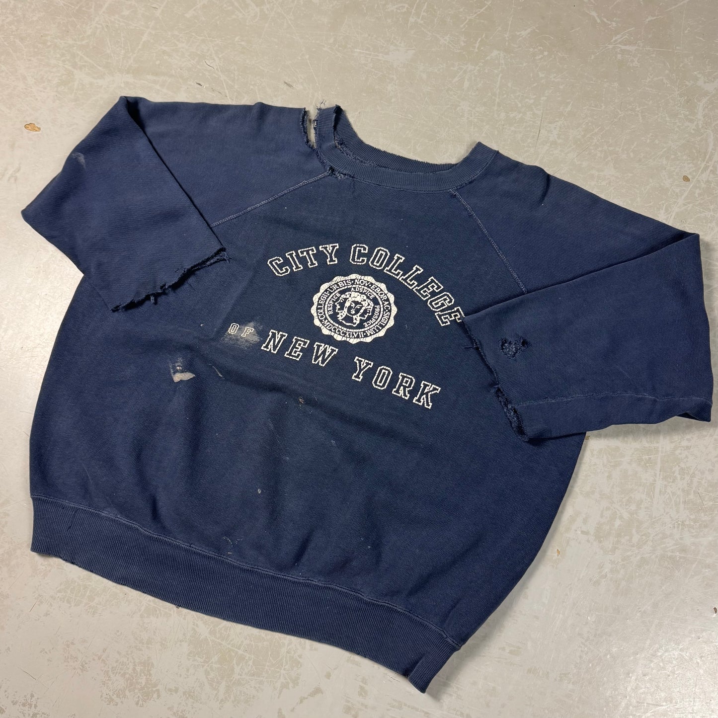 50s/60s Distressed City College Boxy Sweatshirt