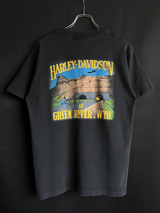1991 3D Emblem Harley Davidson Wolf Tee