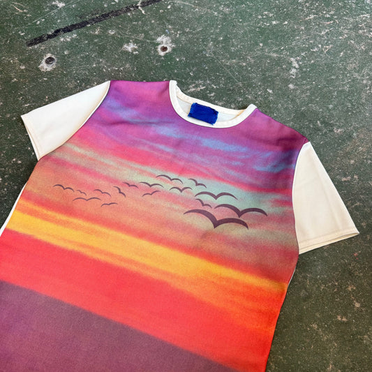 70s ‘Dimension’ Sea Sunset Sublimation Tee (S/M) image 1
