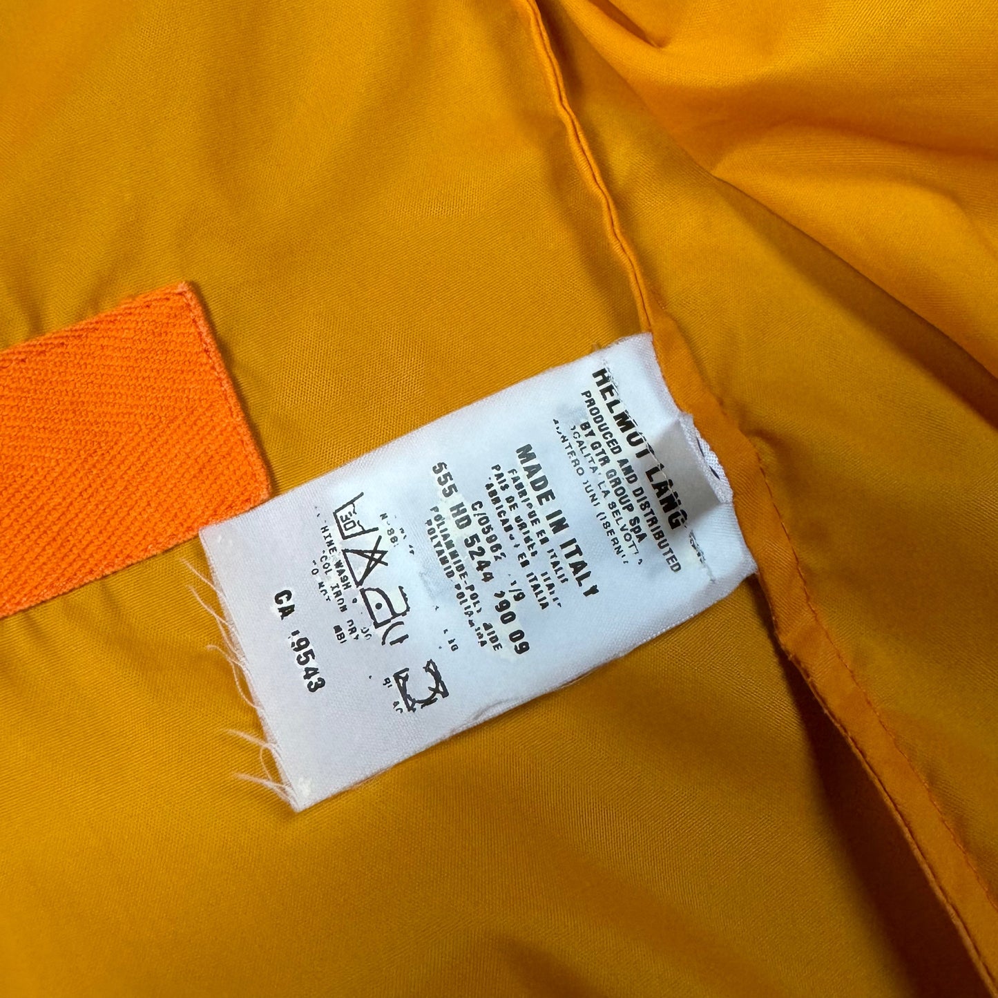 S/S 1999 Helmut Lang Packable Safety Orange Lightweight Hooded Jacket (M) image 8