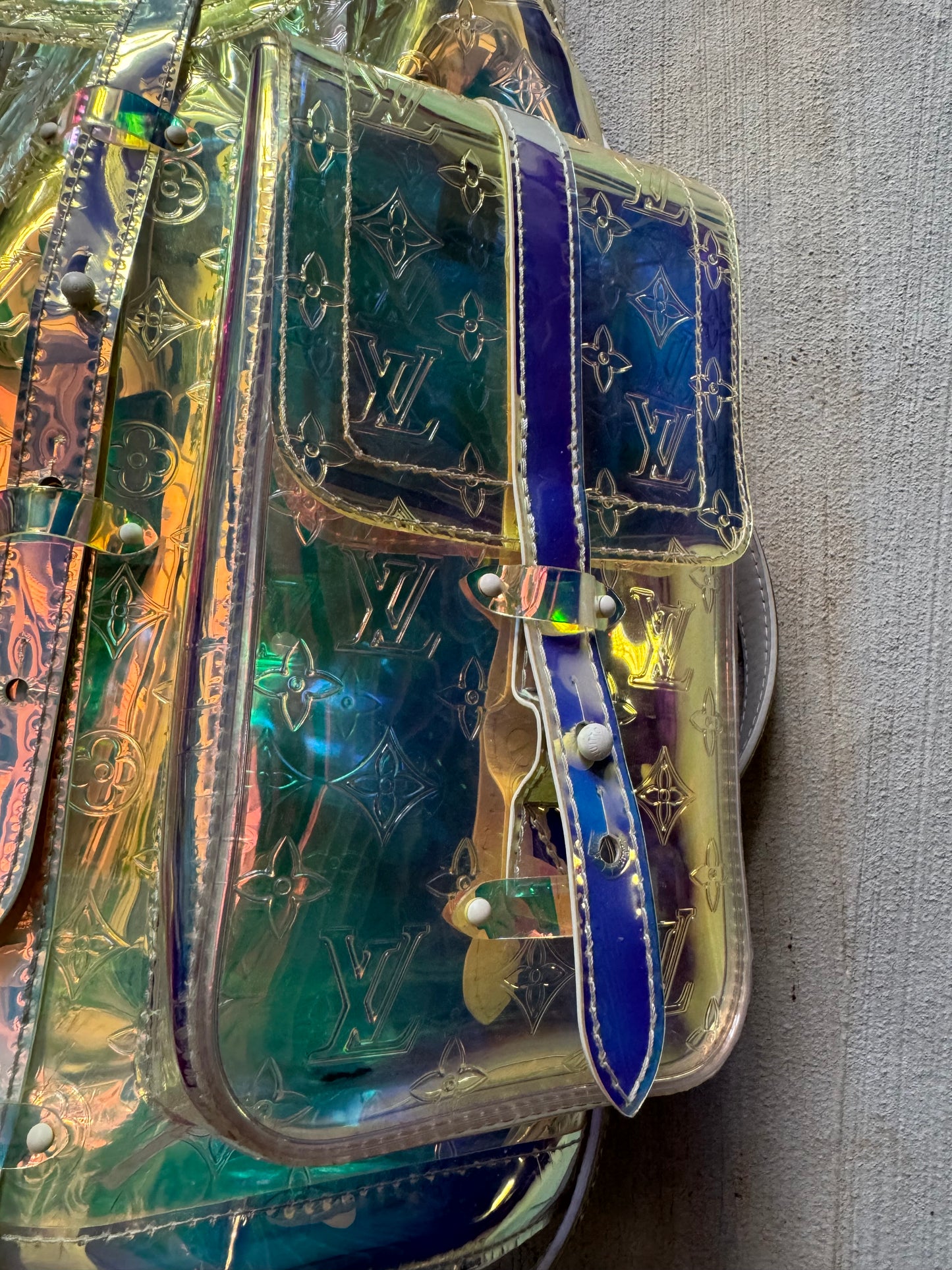 S/S ‘19 Louis Vuitton Virgil Abloh “Prism” Iridescent Christopher Backpack