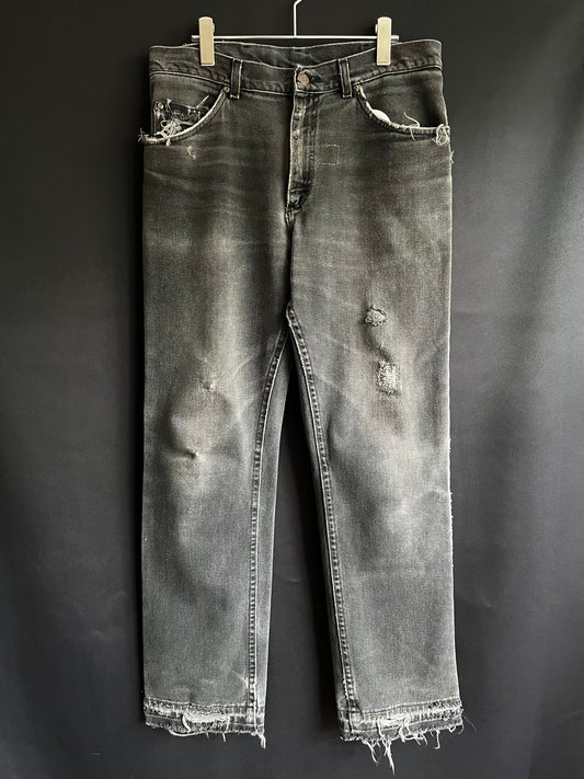 70s/80s Faded & Repaired Lee Straight Cut Denim (33/34W)