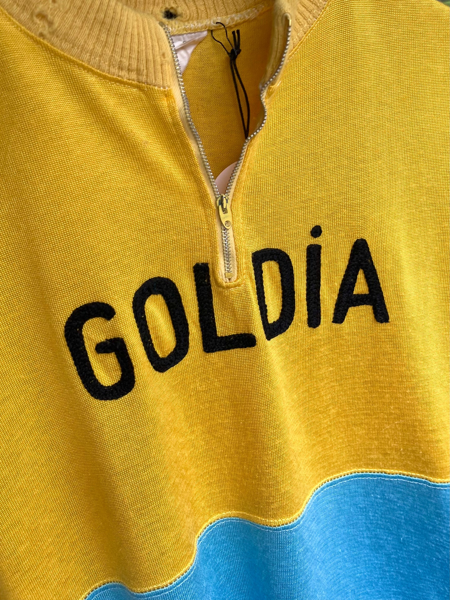 60s “Goldia” Chain-Stitched Swiss Durene Cycling Jersey