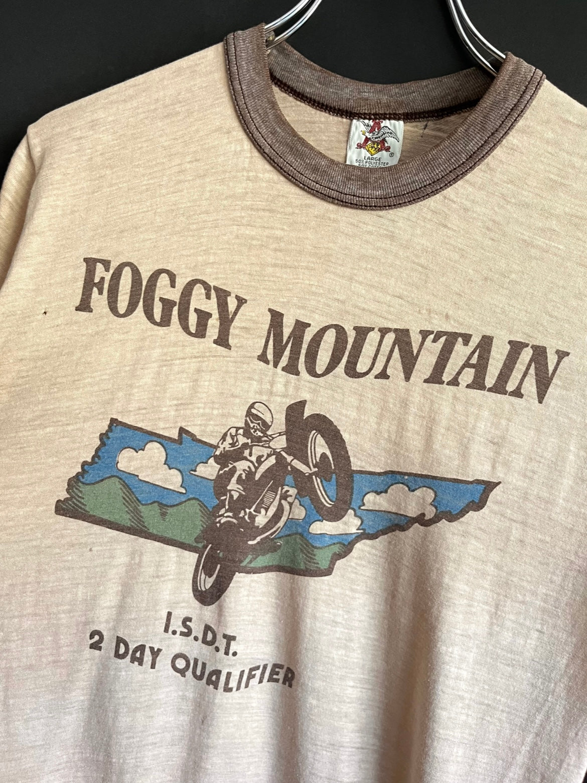 80s “Foggy Mountain” Tonal Brown Motocross Ringer