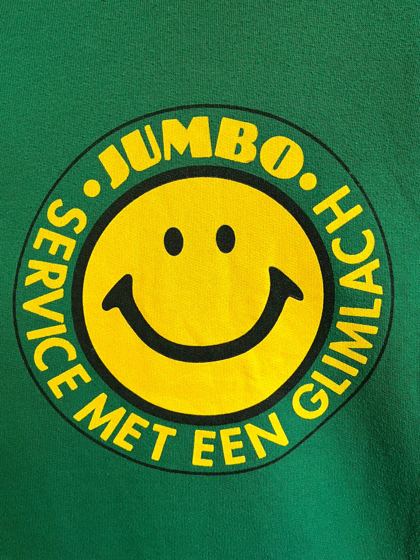 90s Dutch “Service With A Smile” Two-Tone Collared Sweatshirt (M/L)