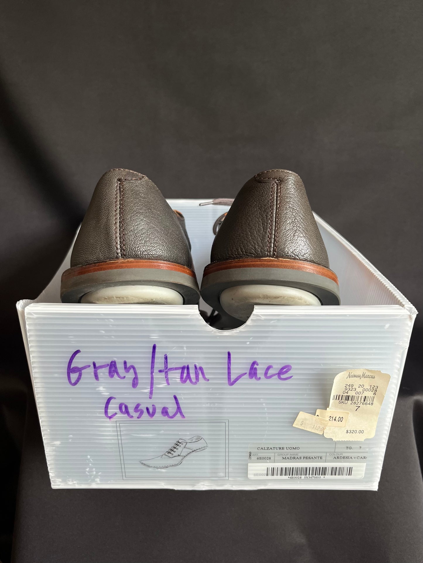 MIU MIU Square Toe Two-Tone Leather Stingray Shoes (8.5/9US)