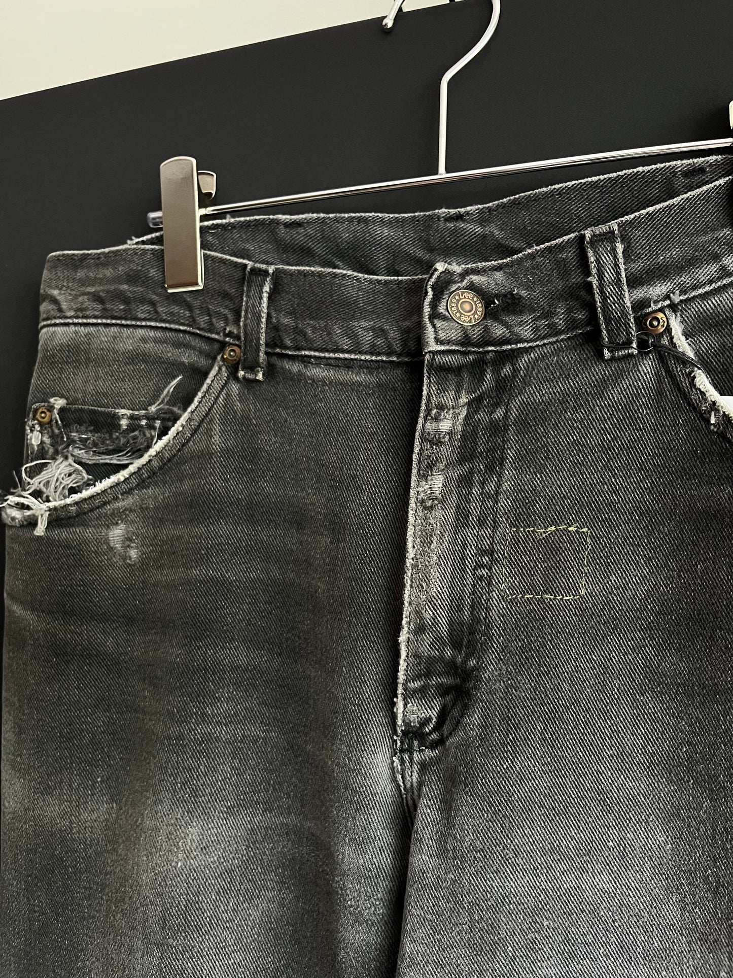 70s/80s Faded & Repaired Lee Straight Cut Denim (33/34W)