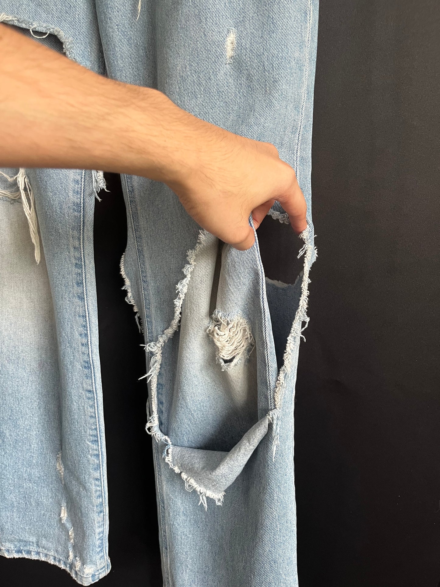 A/W19 Raf Simons Destroyed Relaxed Fit Denim