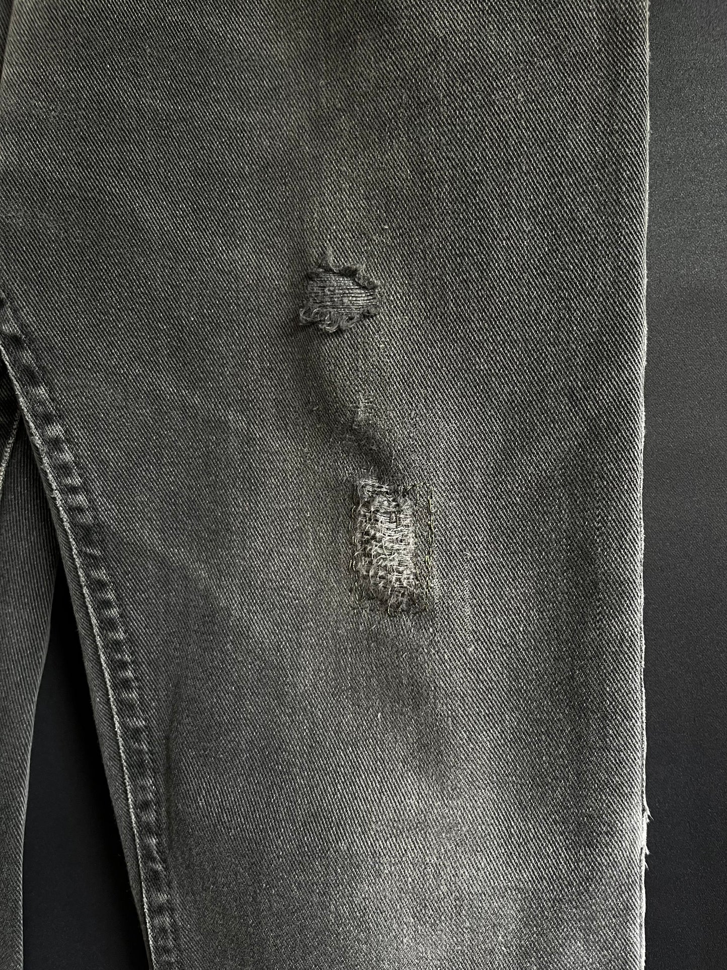 70s/80s Faded & Repaired Lee Straight Cut Denim (33/34W)