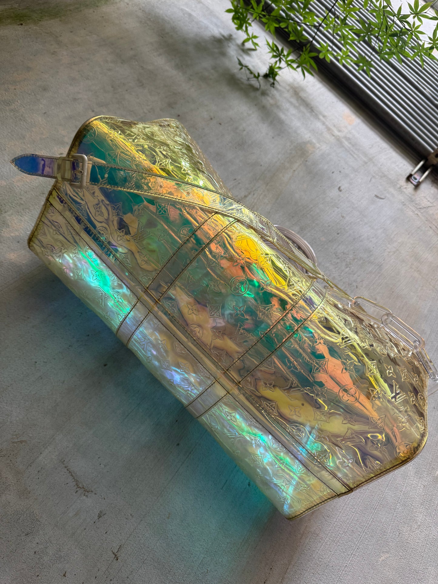 S/S ‘19 Louis Vuitton Virgil Abloh “Prism” Iridescent Bandouliere Duffle