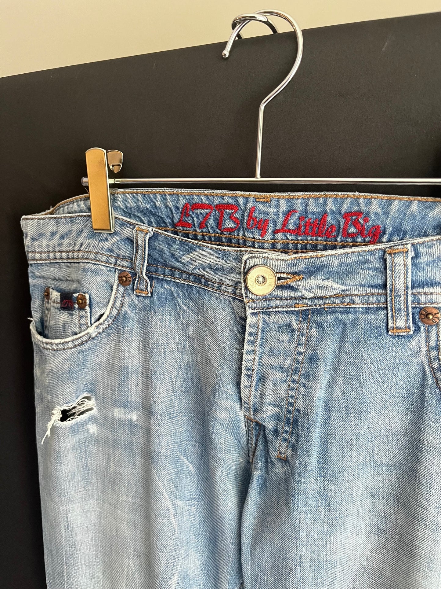 Y2K Distressed Light Wash Denim