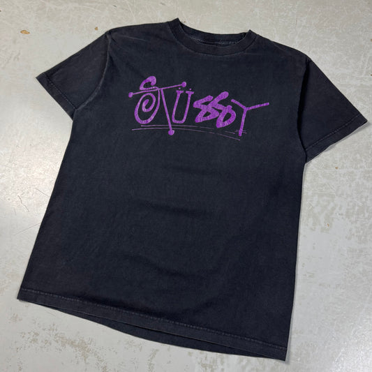 Early 00s Stussy Purple Spellout Tee