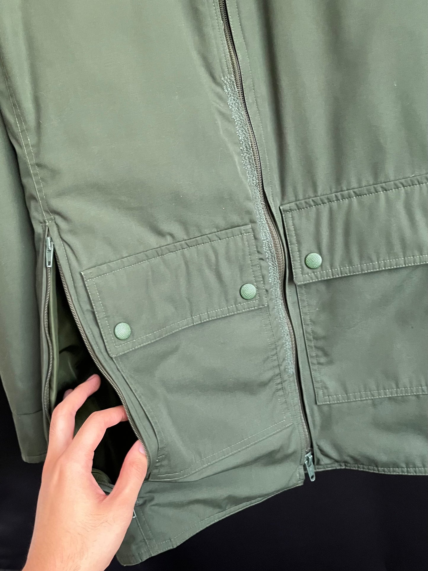 Vtg Repaired Gore-Tex German Police Cargo Jacket