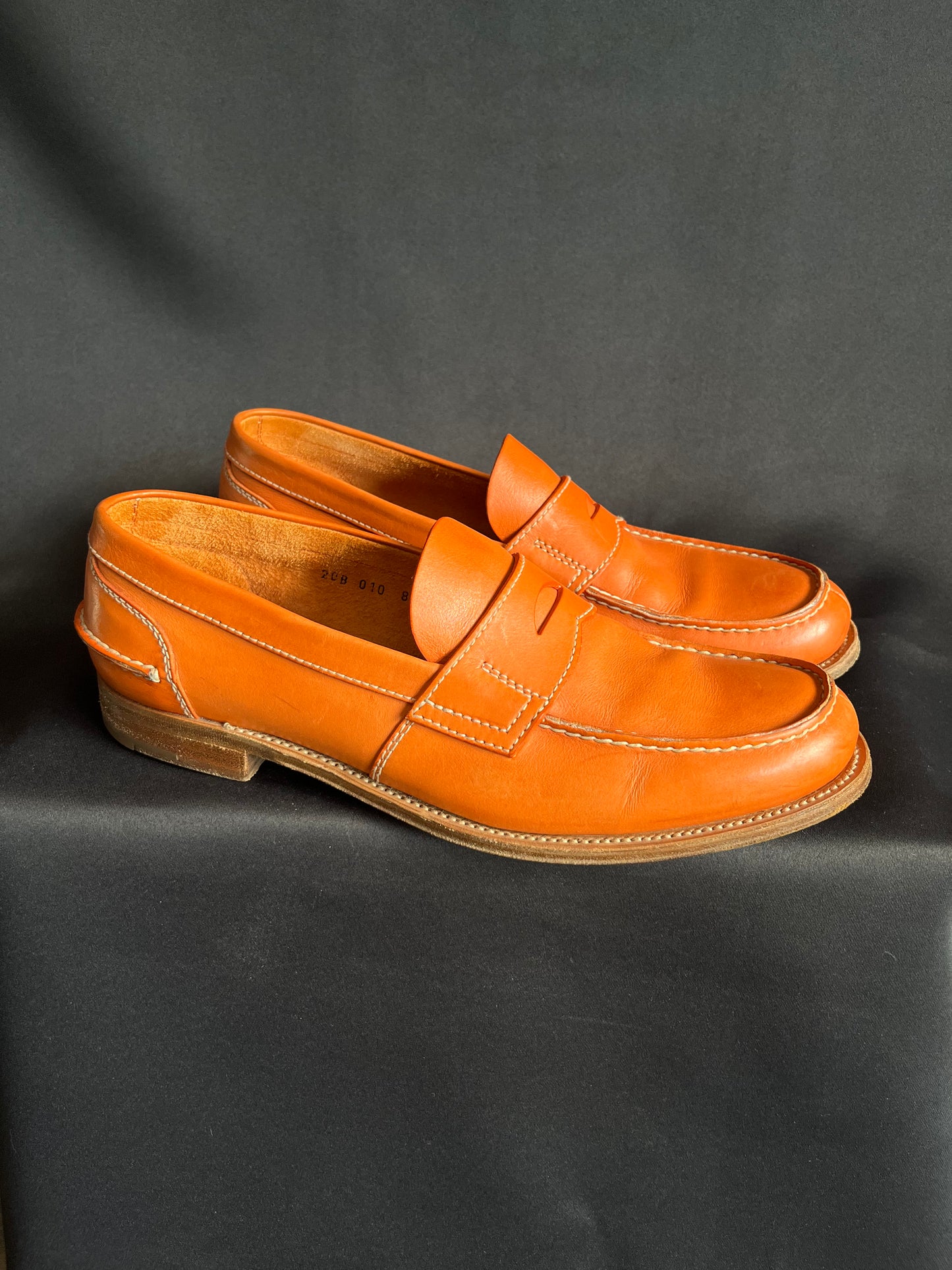 Prada Orange “Prestige” Calf Leather Loafers (8.5US)