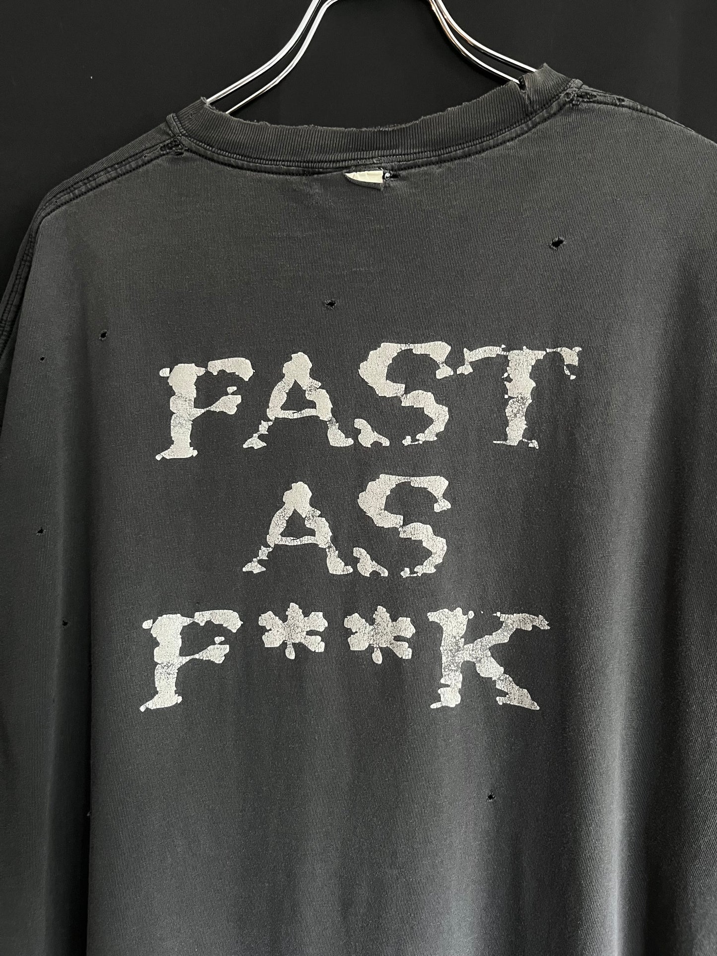 Y2K “Fast as F**k” Distressed Tee