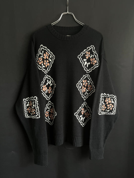 Kapital Floral Diamond Pattern Knit