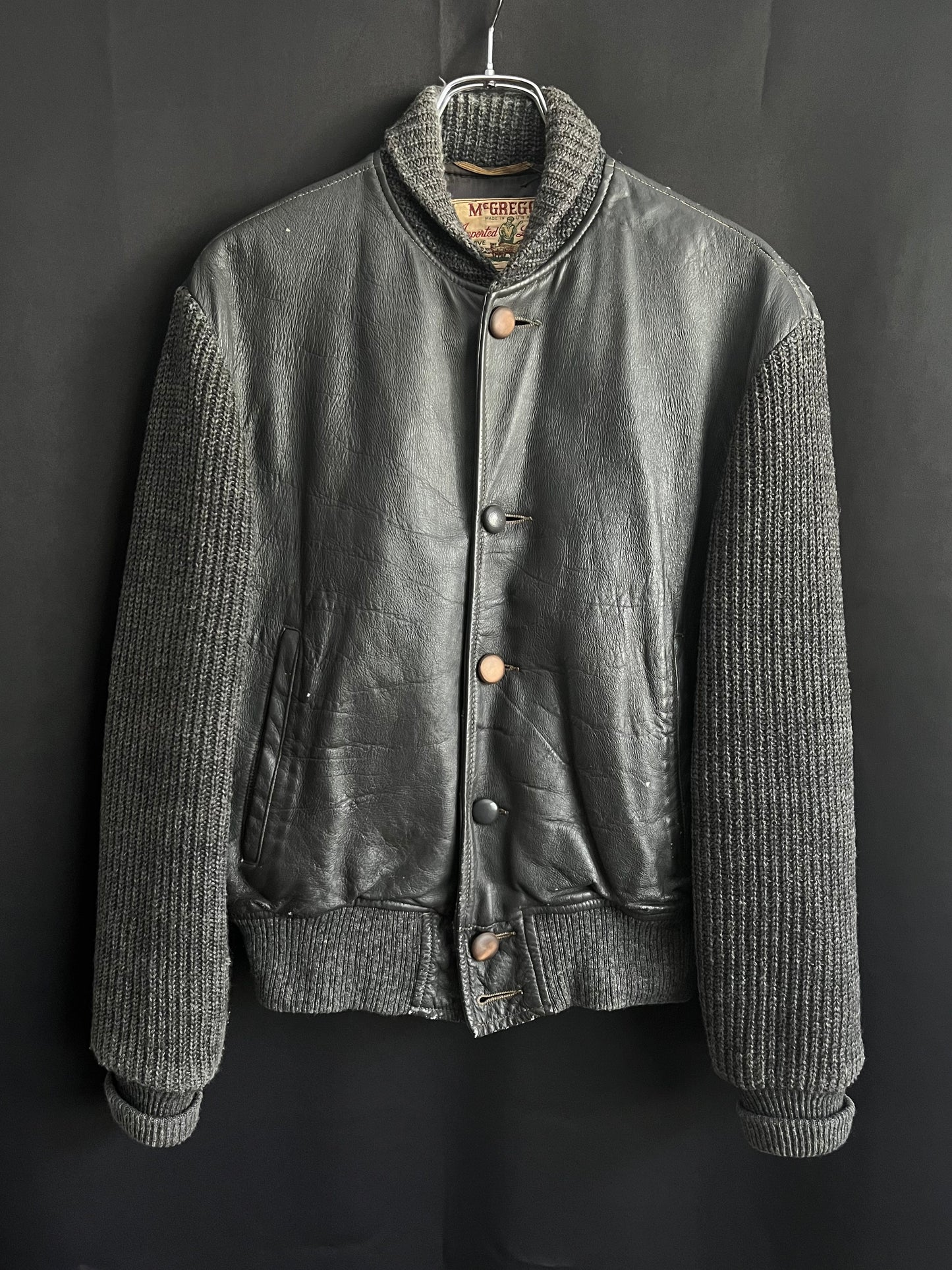 50s McGregor Leather & Knit Stringray Sweater Jacket