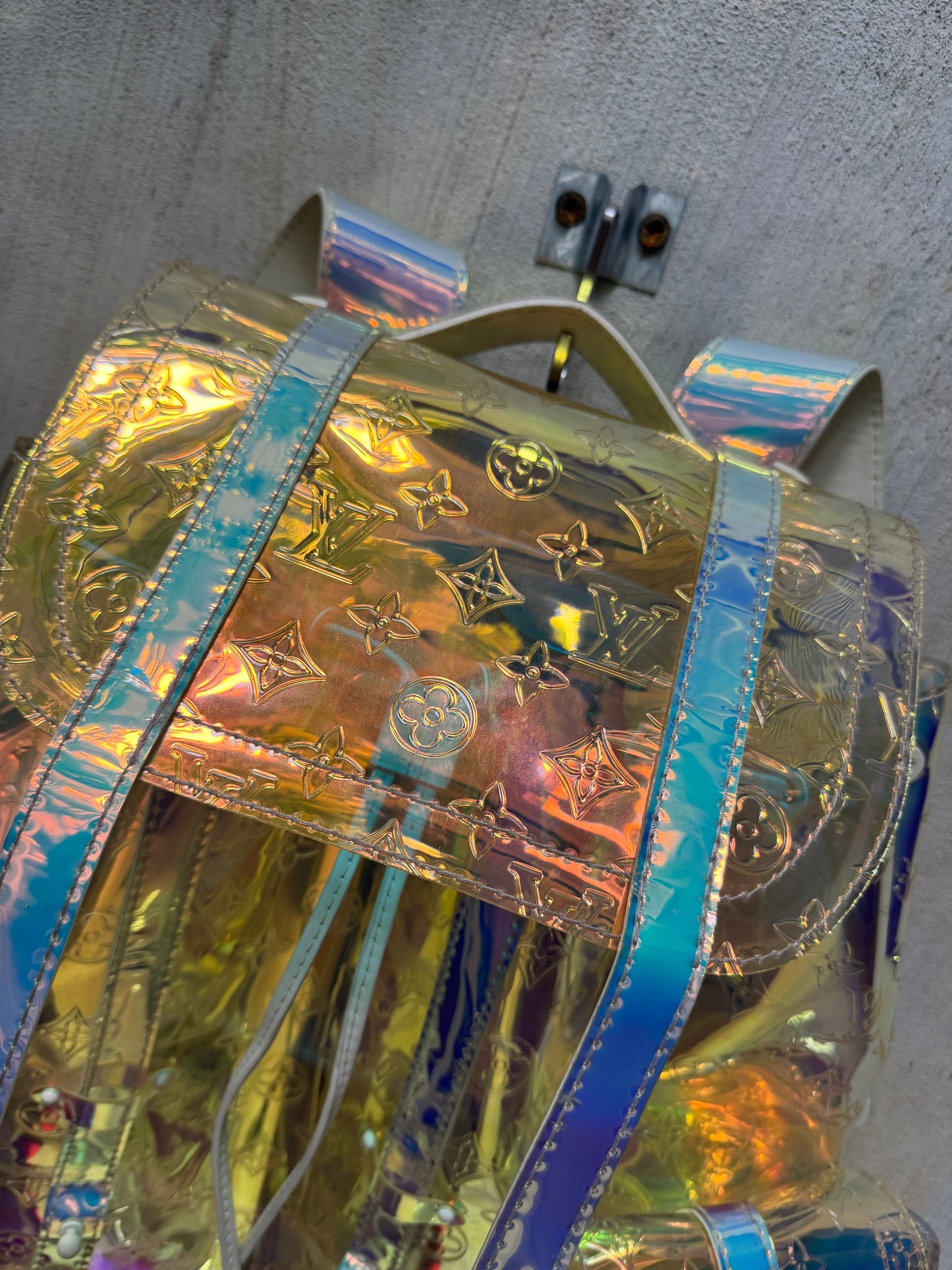 S/S ‘19 Louis Vuitton Virgil Abloh “Prism” Iridescent Christopher Backpack
