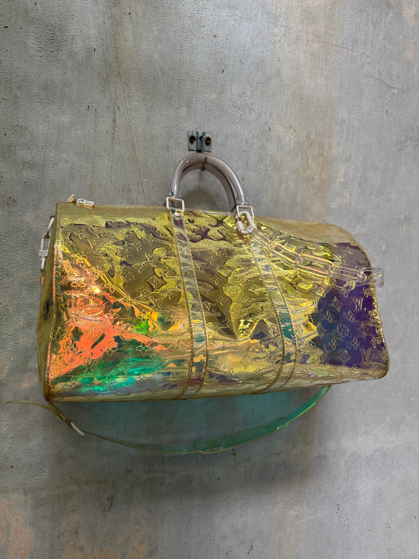 S/S ‘19 Louis Vuitton Virgil Abloh “Prism” Iridescent Bandouliere Duffle