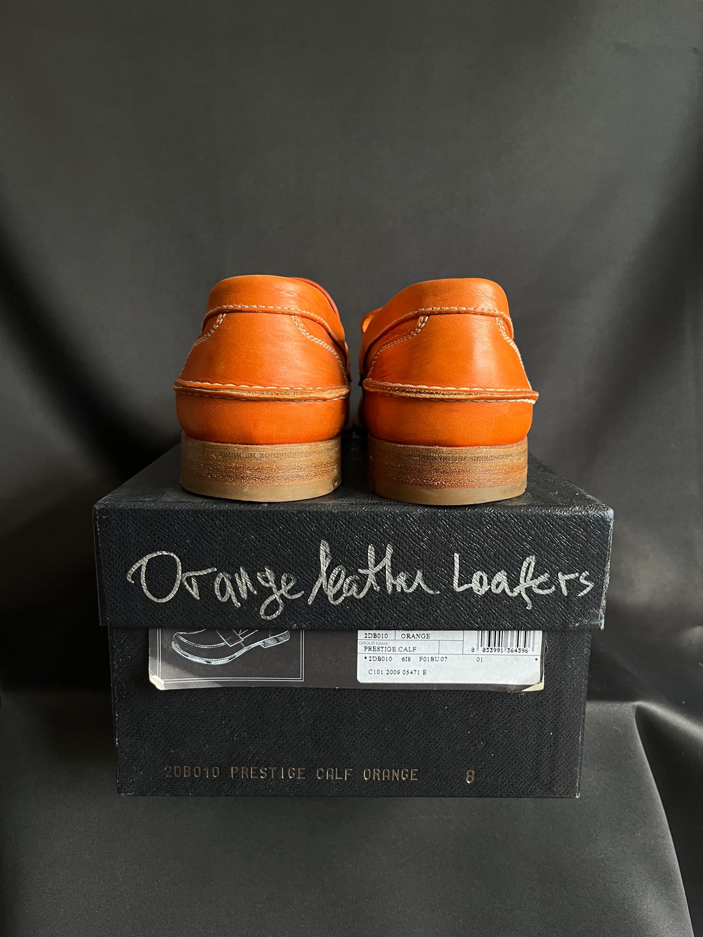 Prada Orange “Prestige” Calf Leather Loafers (8.5US)