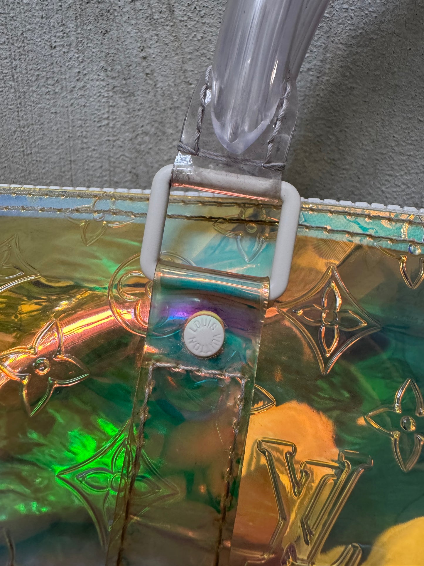 S/S ‘19 Louis Vuitton Virgil Abloh “Prism” Iridescent Bandouliere Duffle